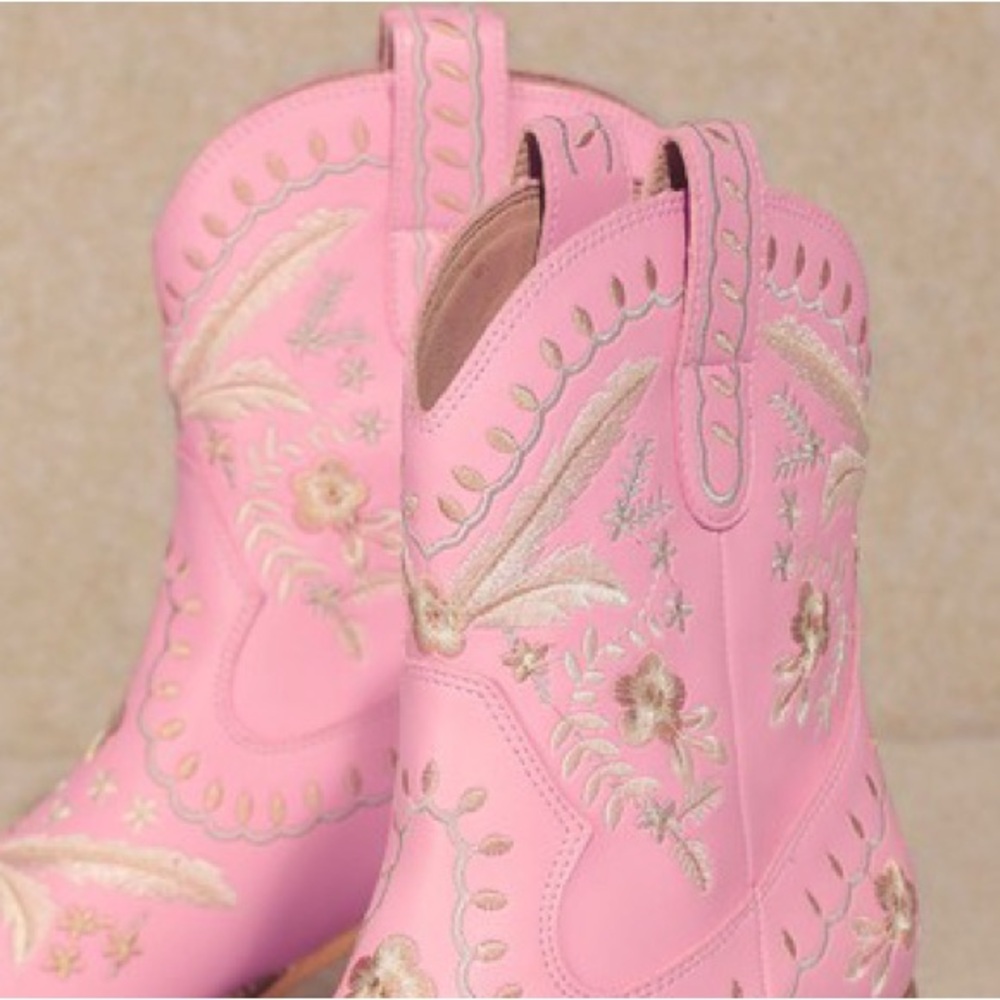 Miracle Festival Pink Embroidered Western Cowboy Boots - Picture 5 of 6